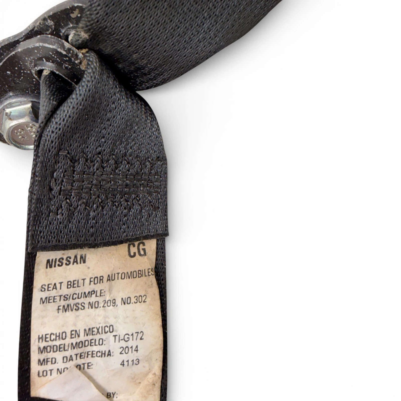 09-14 Nissan Maxima Rear Center Seat Belt Retractor & Buckle Black OEM,2031178 - Image 6