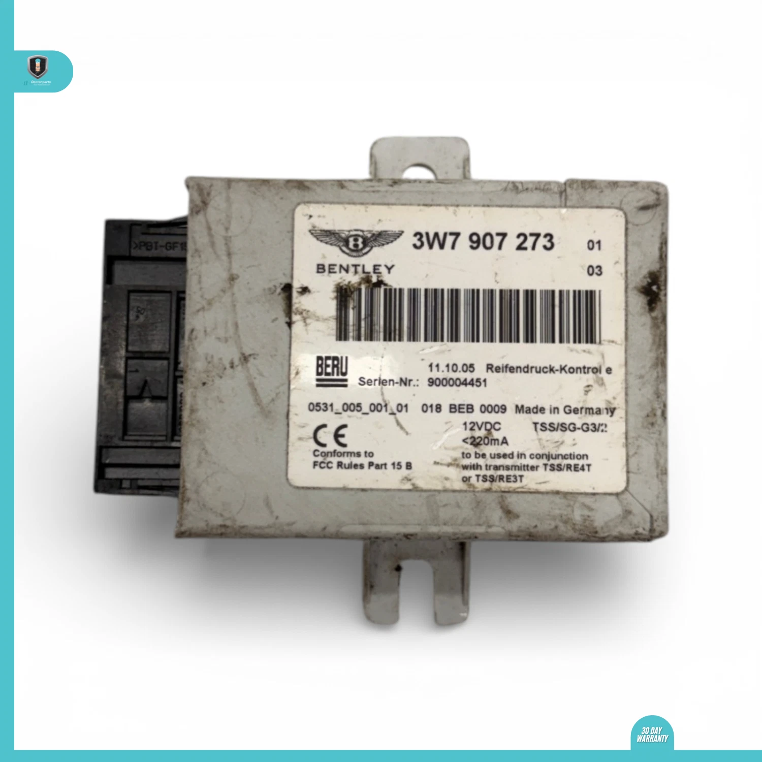 03-12 Bentley Continental GT GTC Tire Pressure Monitor Module TPMS OEM,3W7907273