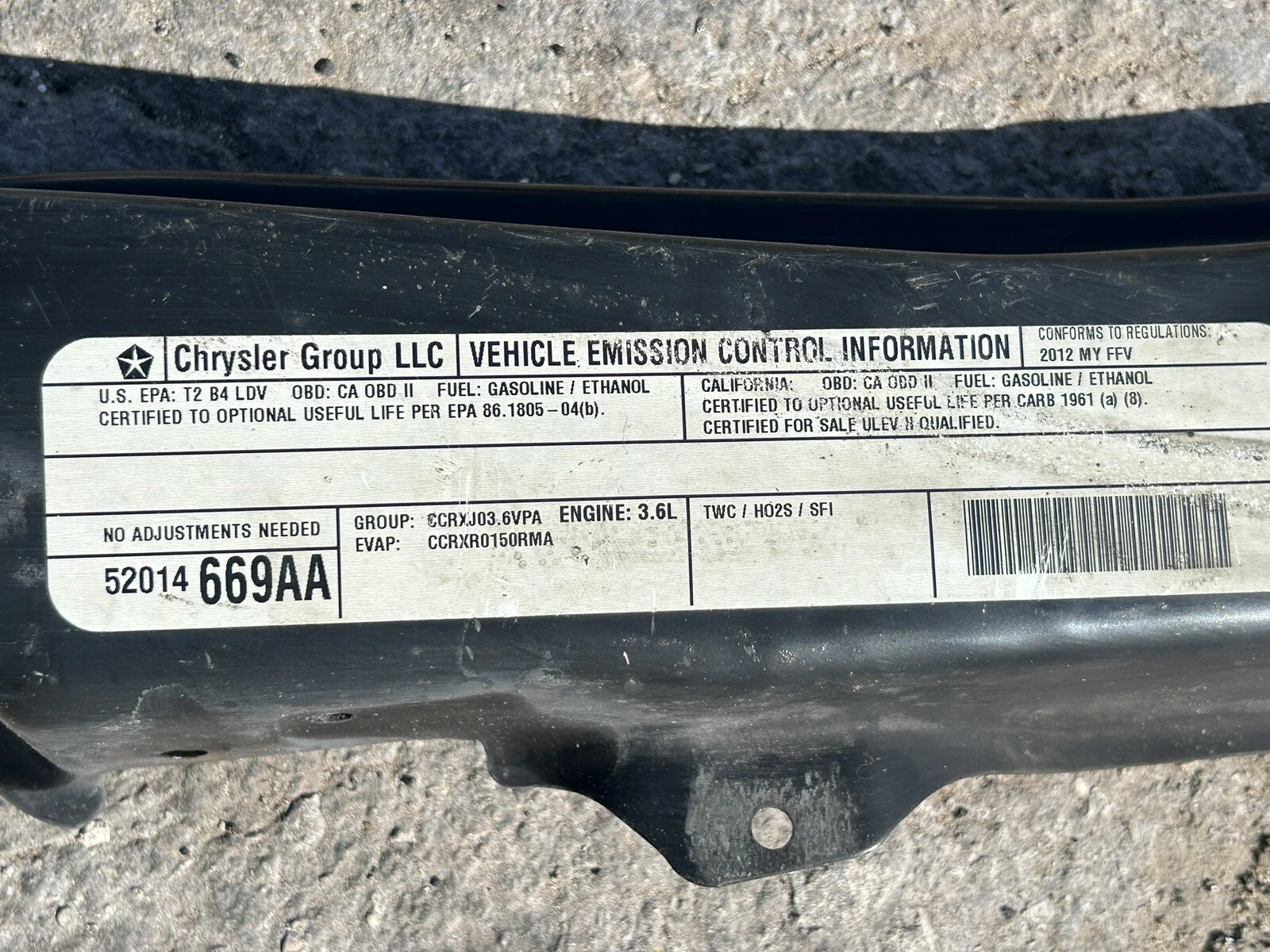 2011-2020 DODGE GRAND CARAVAN RADIATOR SUPPORT UPPER TIE BAR OEM 52014669AA ⭐️⭐️ - Image 5