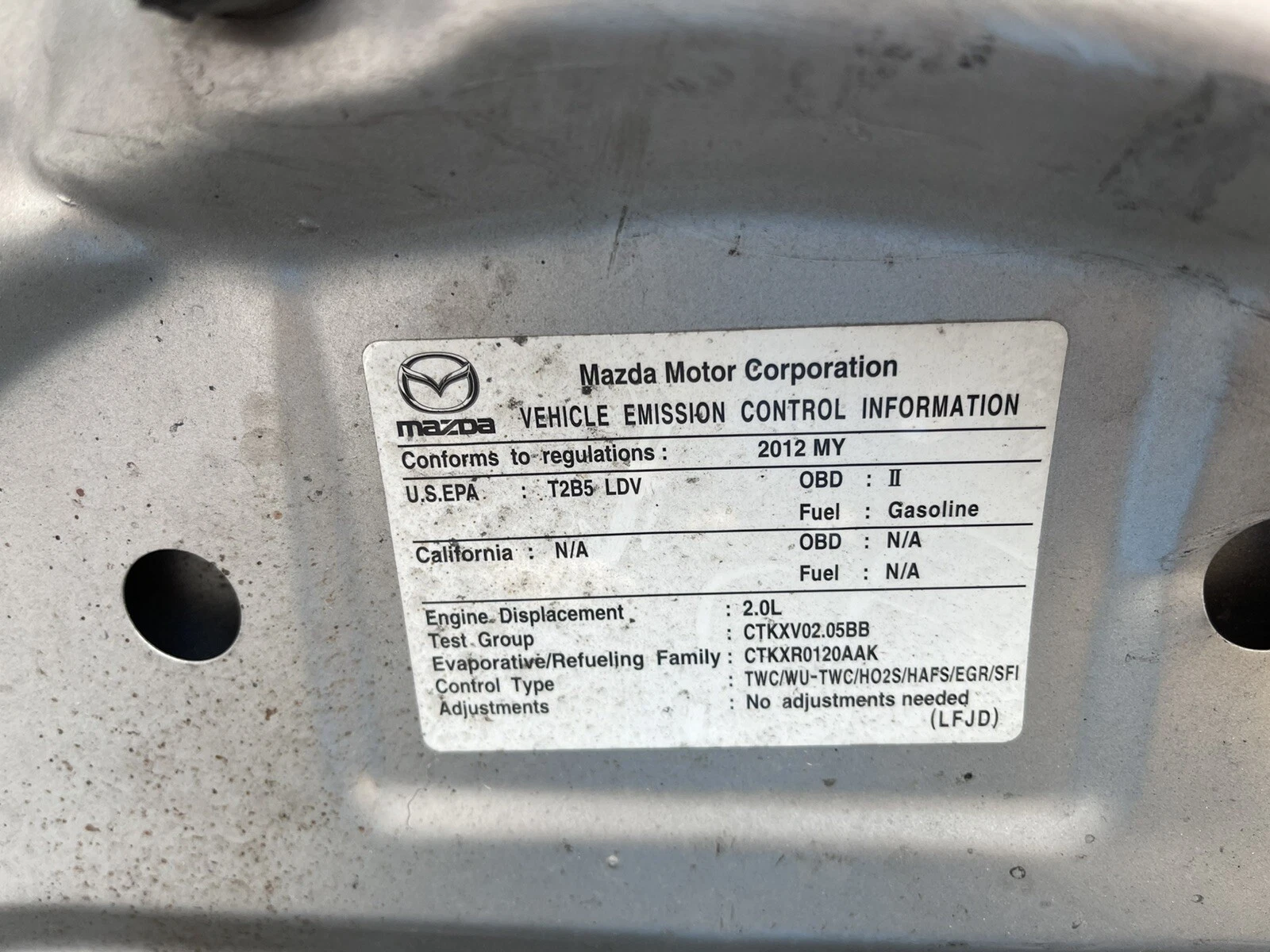 Engine Assembly 2.0L Mazda 3. I Touring 2012 99 K Used /OEM - Image 3