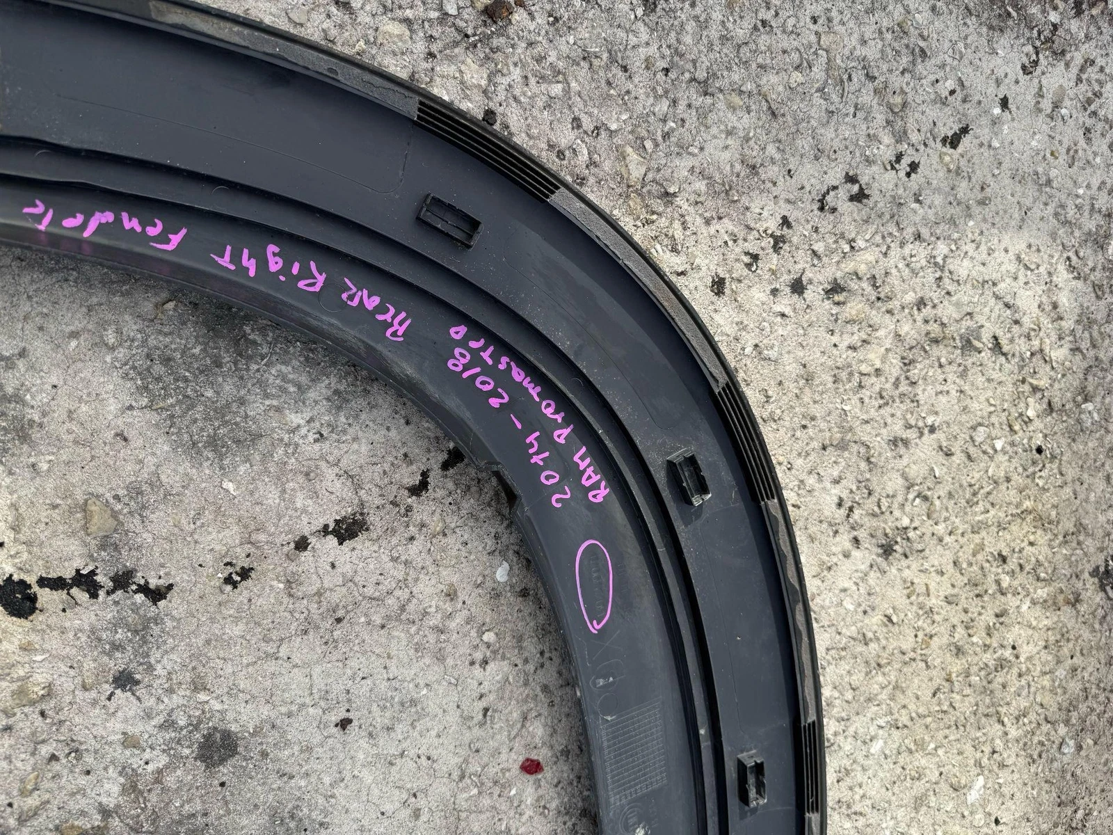 2014-2018 DODGE RAM PROMASTER REAR RIGHT MOLDING WHEEL TRIM FENDER FLARE OEM - Image 7