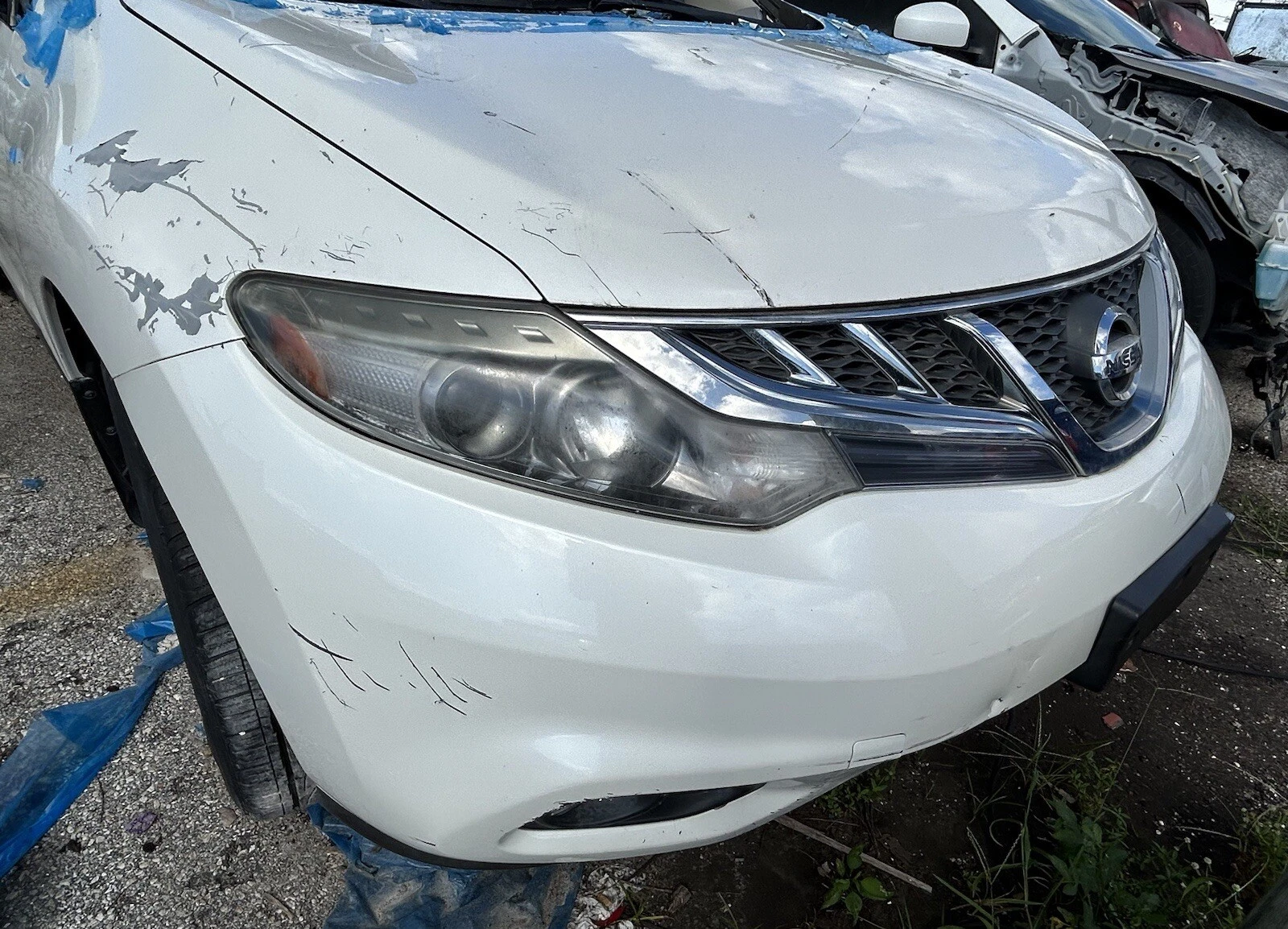 2014 Nissan Murano Crosscabriolet Front Left Driver Door Shell White - Image 12