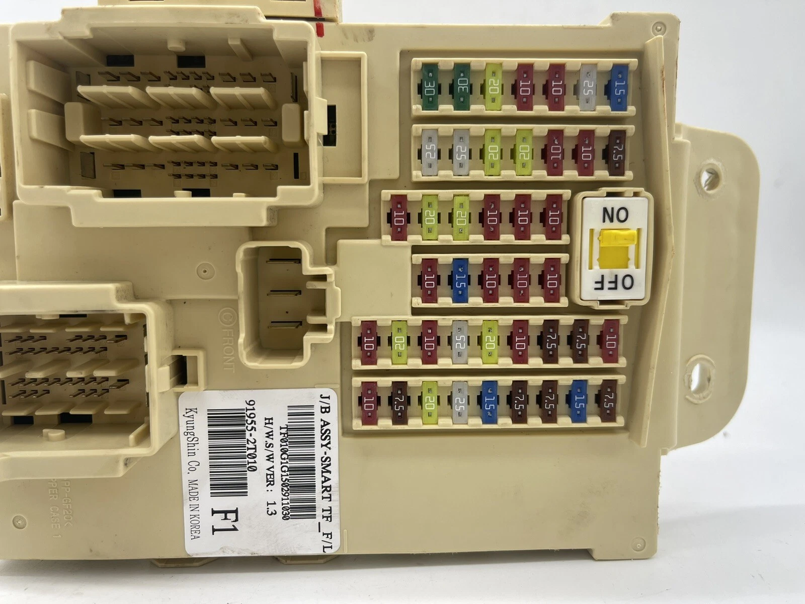 2013-2015 KIA OPTIMA HYBRID INTERIOR DASH FUSE RELAY JUNCTION BOX 91955-2T010 - Image 5